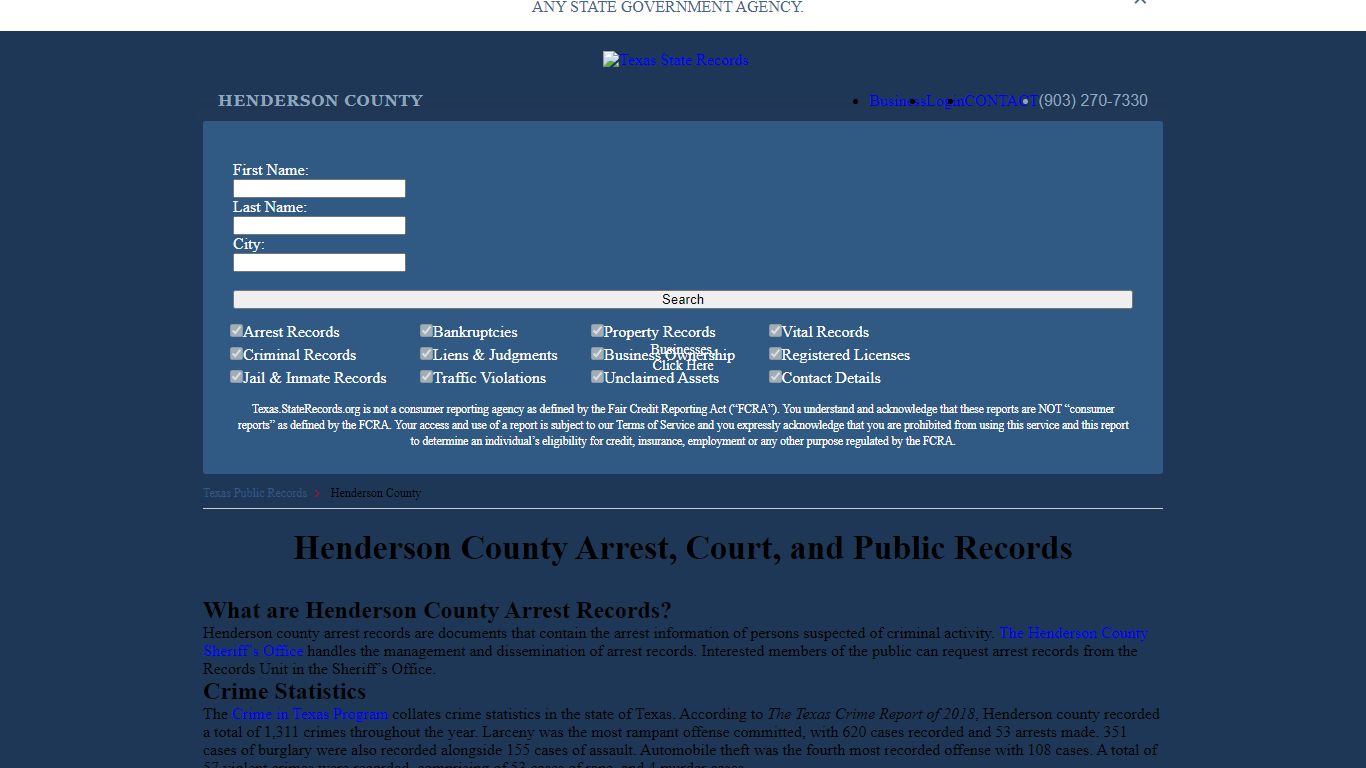 Henderson County Arrest, Court, and Public Records